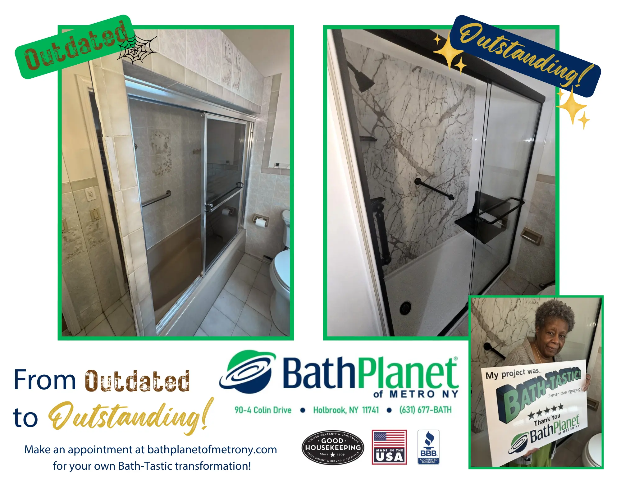 Before and after bathroom renovation in The Bronx