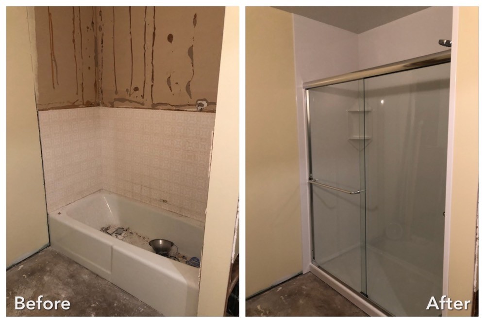 Before and after: Complete Tub Removal in Babylon, Suffolk County